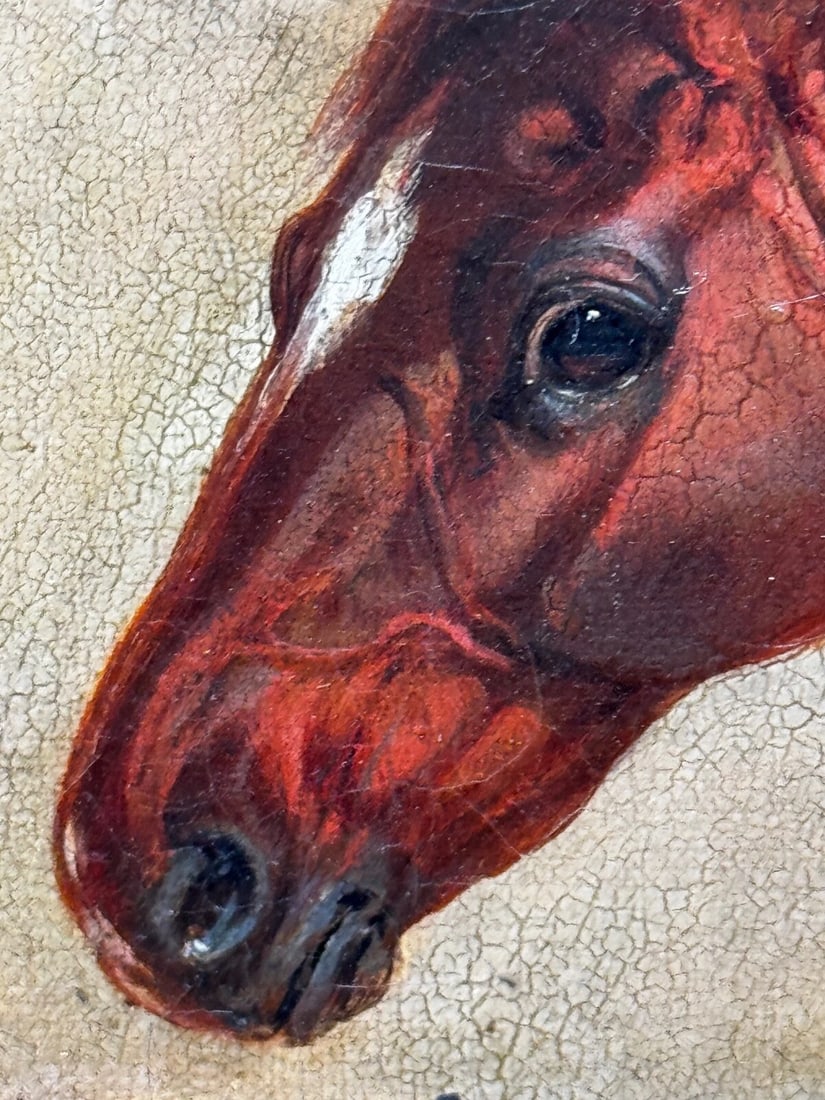 Equine Elegance Chestnut Hunter in Stable c1842 by Charles Bilger Spalding RA - 4