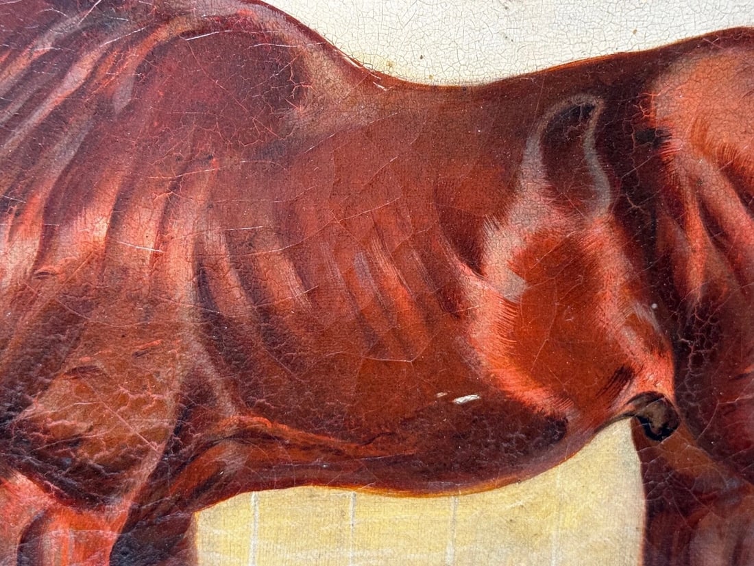 Equine Elegance Chestnut Hunter in Stable c1842 by Charles Bilger Spalding RA - 8