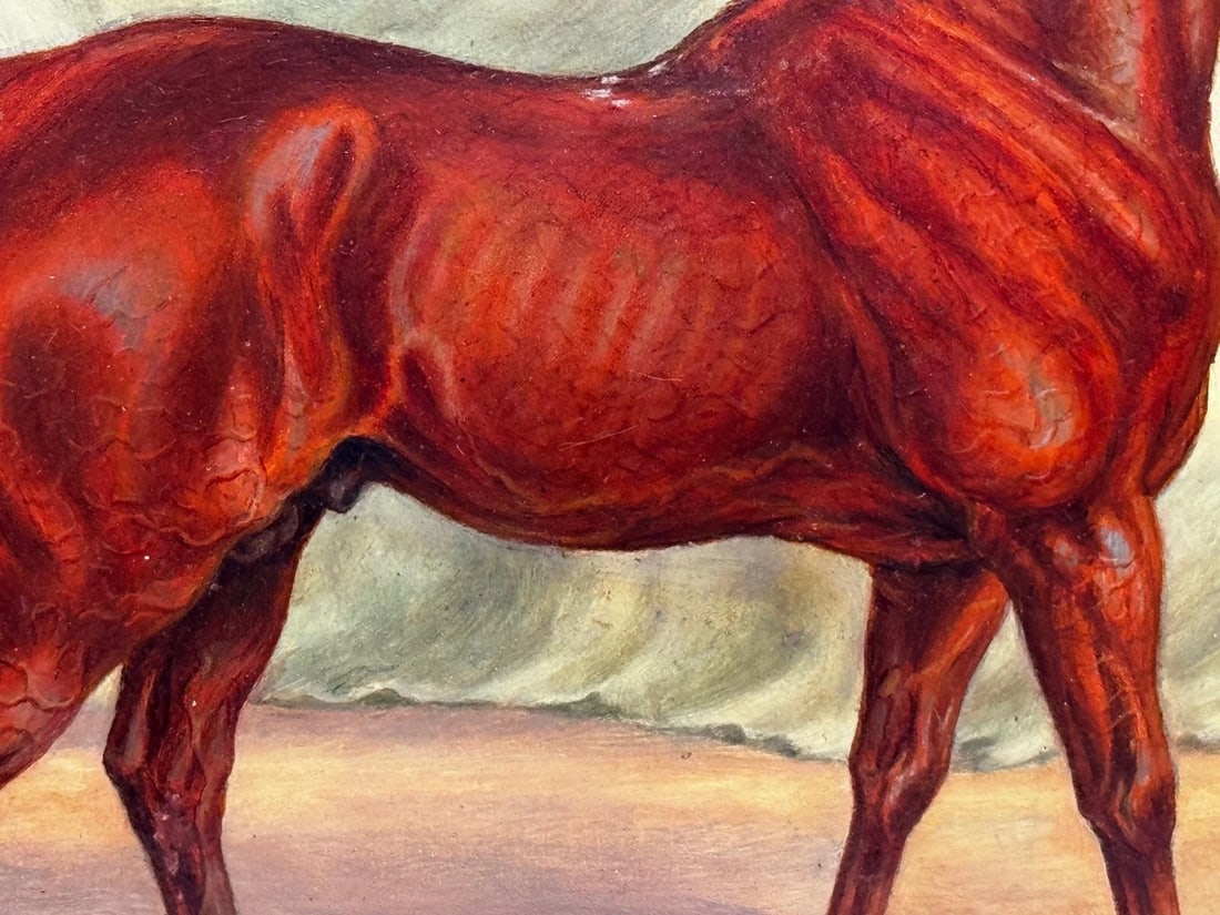 Victorian Oil Painting Arab Horse Bombay Stables India c1900 Spalding Manner - 17