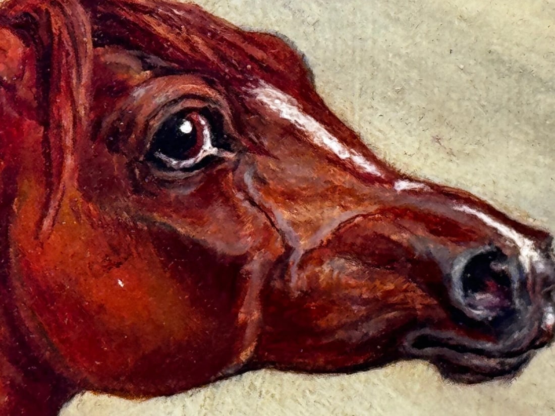 Victorian Oil Painting Arab Horse Bombay Stables India c1900 Spalding Manner - 18