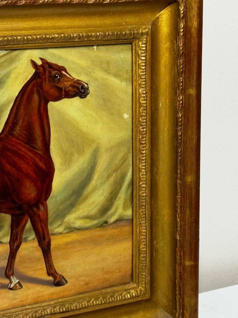 Victorian Oil Painting Arab Horse Bombay Stables India c1900 Spalding Manner - 3