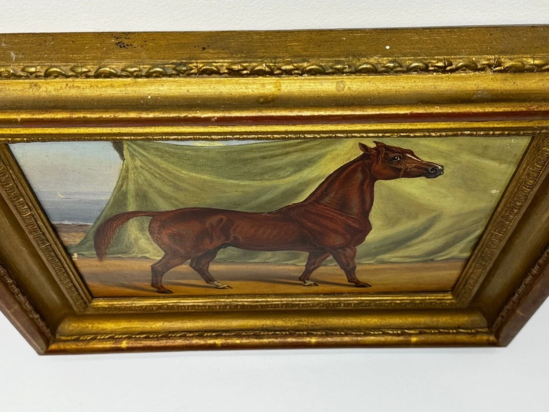 Victorian Oil Painting Arab Horse Bombay Stables India c1900 Spalding Manner - 7
