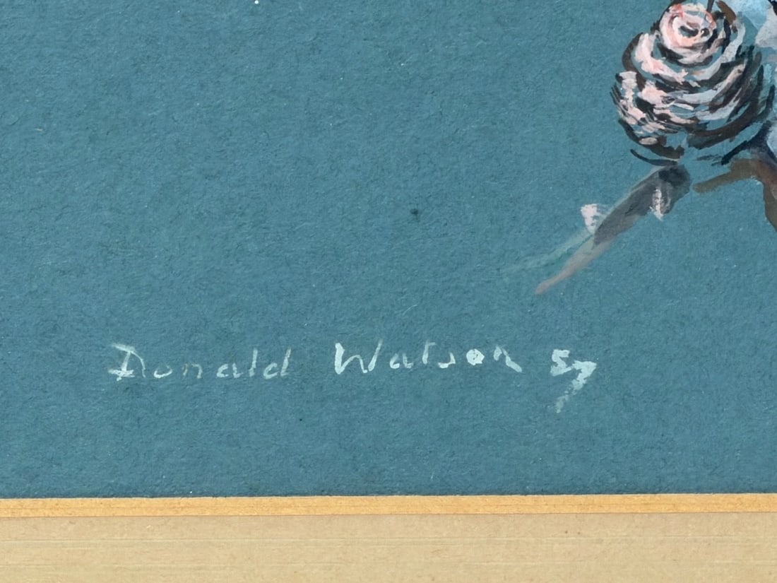 Original Painting Bird Study Jays Signed Donald Watson (1918–2005) Dated 1957 - 4