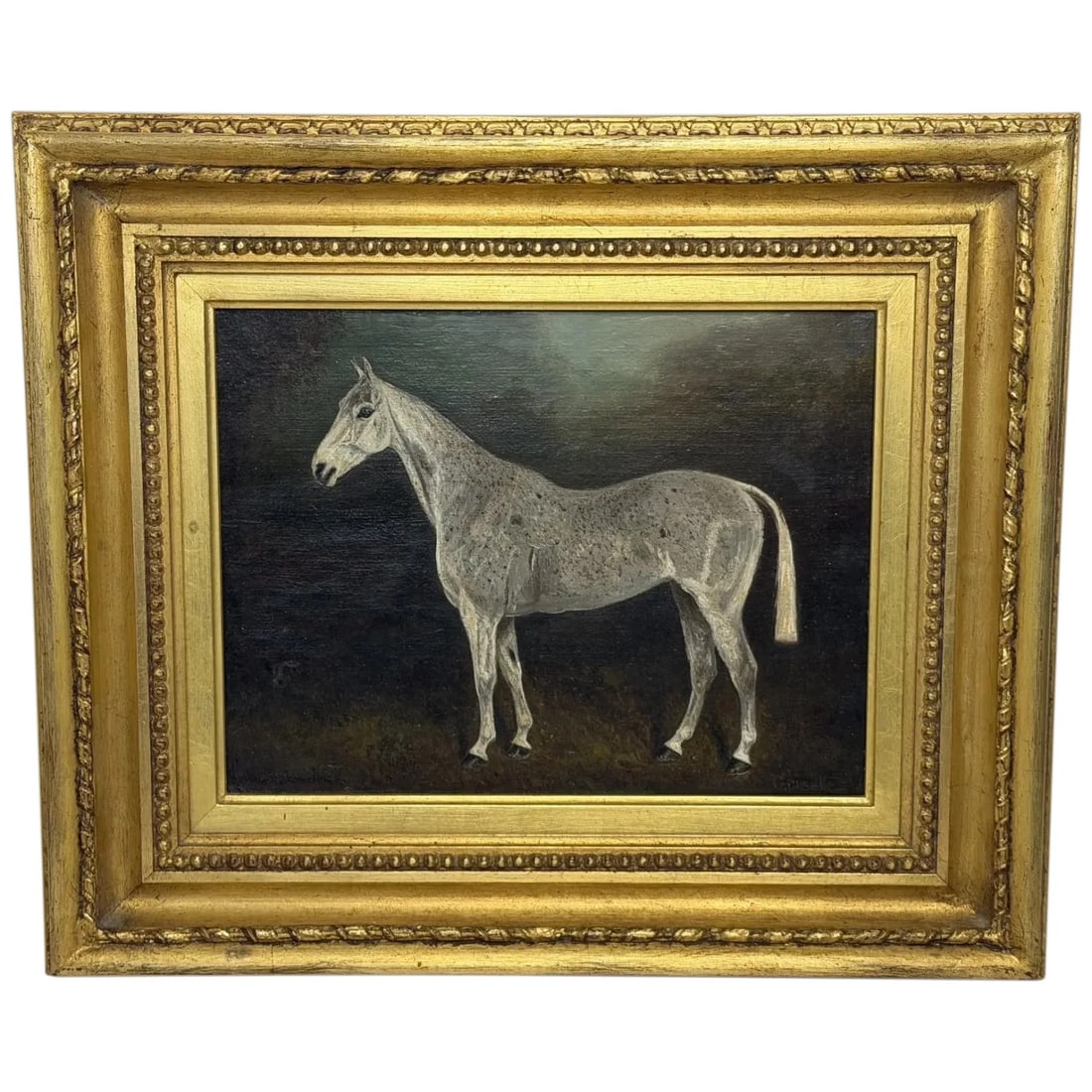 Grisette Flea-Bitten Grey Hunter Mare Sporting Oil Signed Herbert St. John Jones (1 of 20)