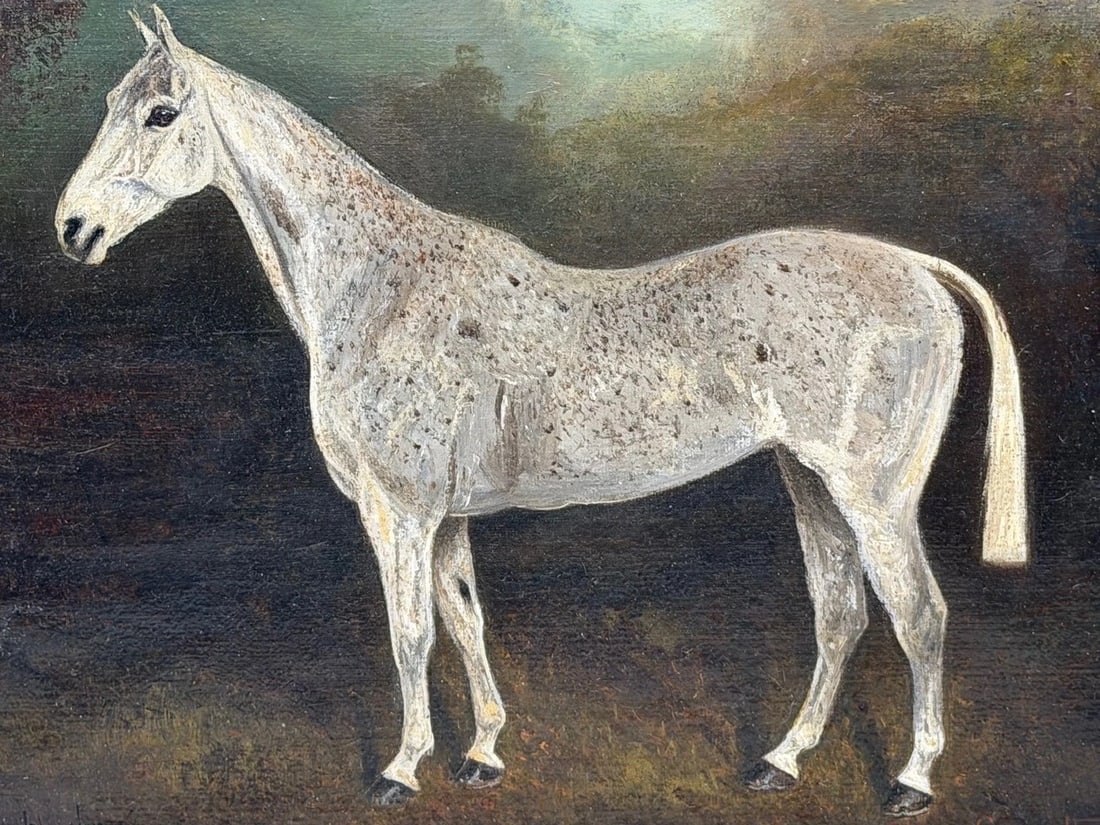 Grisette Flea-Bitten Grey Hunter Mare Sporting Oil Signed Herbert St. John Jones - 2