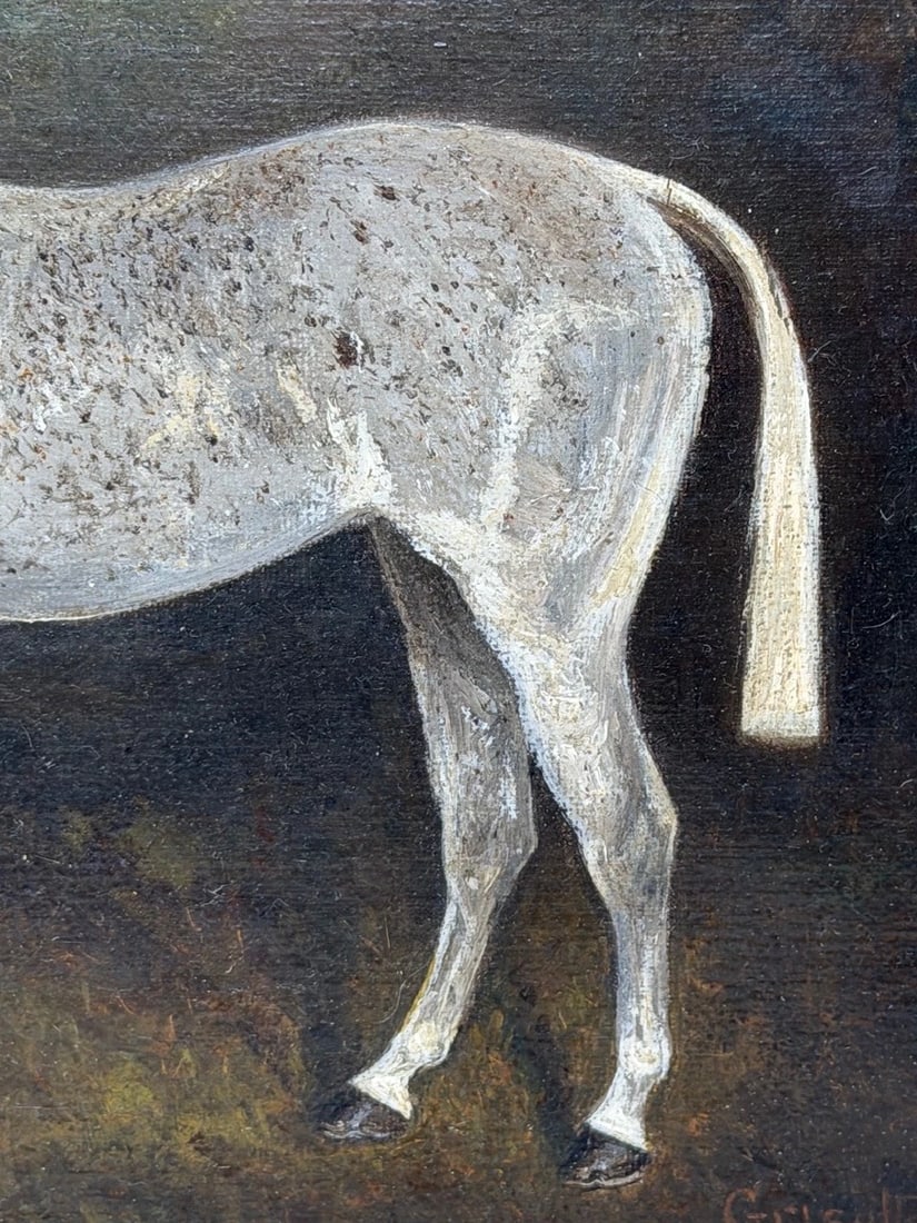 Grisette Flea-Bitten Grey Hunter Mare Sporting Oil Signed Herbert St. John Jones - 8