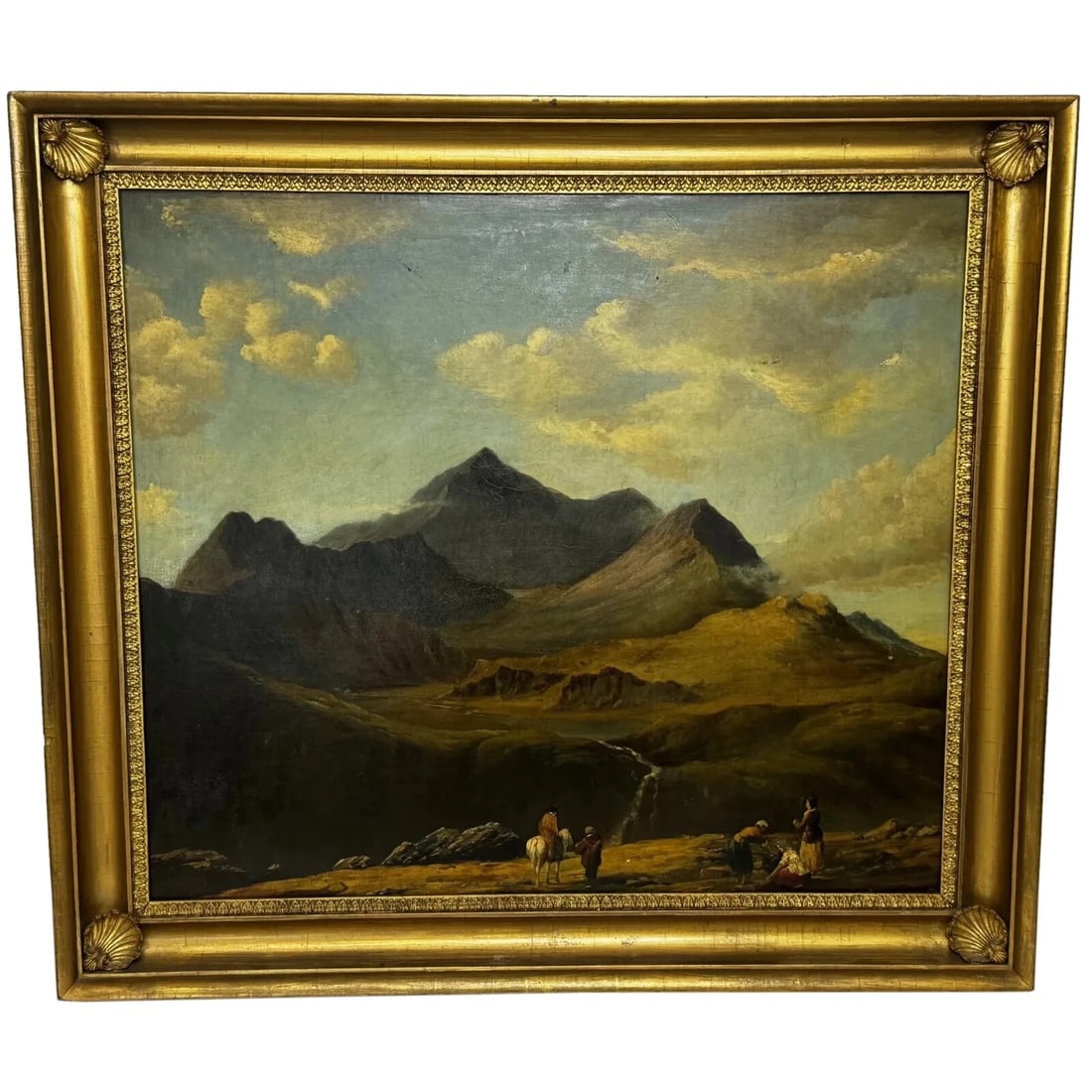 Large Oil Painting Mount Snowdon North Wales Attributed Edward William 1781-1855: Large Oil Painting Mount Snowdon North Wales Attributed Edward William 1781-1855 Click image to enlarge Description 1 Fine Art Early 19th Century Work of Art Oil Painting Mount Snowdon Sn