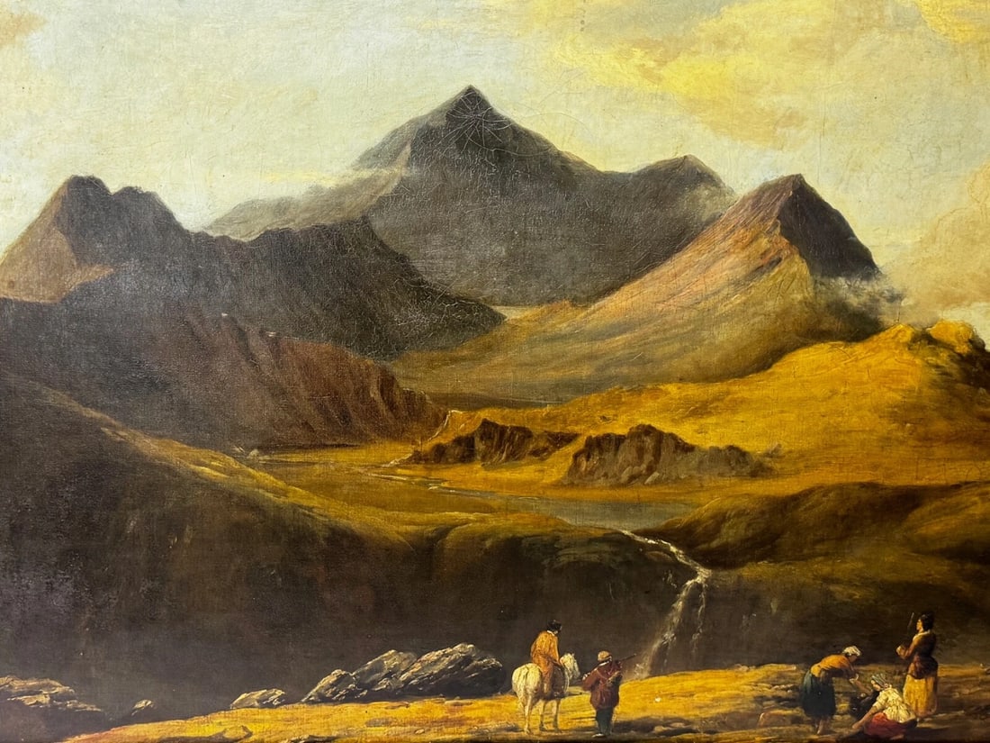 Large Oil Painting Mount Snowdon North Wales Attributed Edward William 1781-1855 - 2