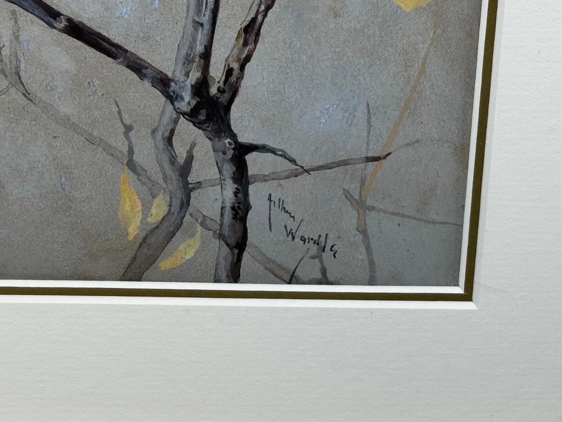 Victorian C1900 Antique Painting Apple Blossom Blue Tit Bird by Arthur Wardle - 11