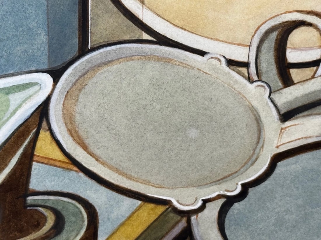 Edward Carter Preston Cubism Painting Domestic Kitchen Geometry C1925 - 10