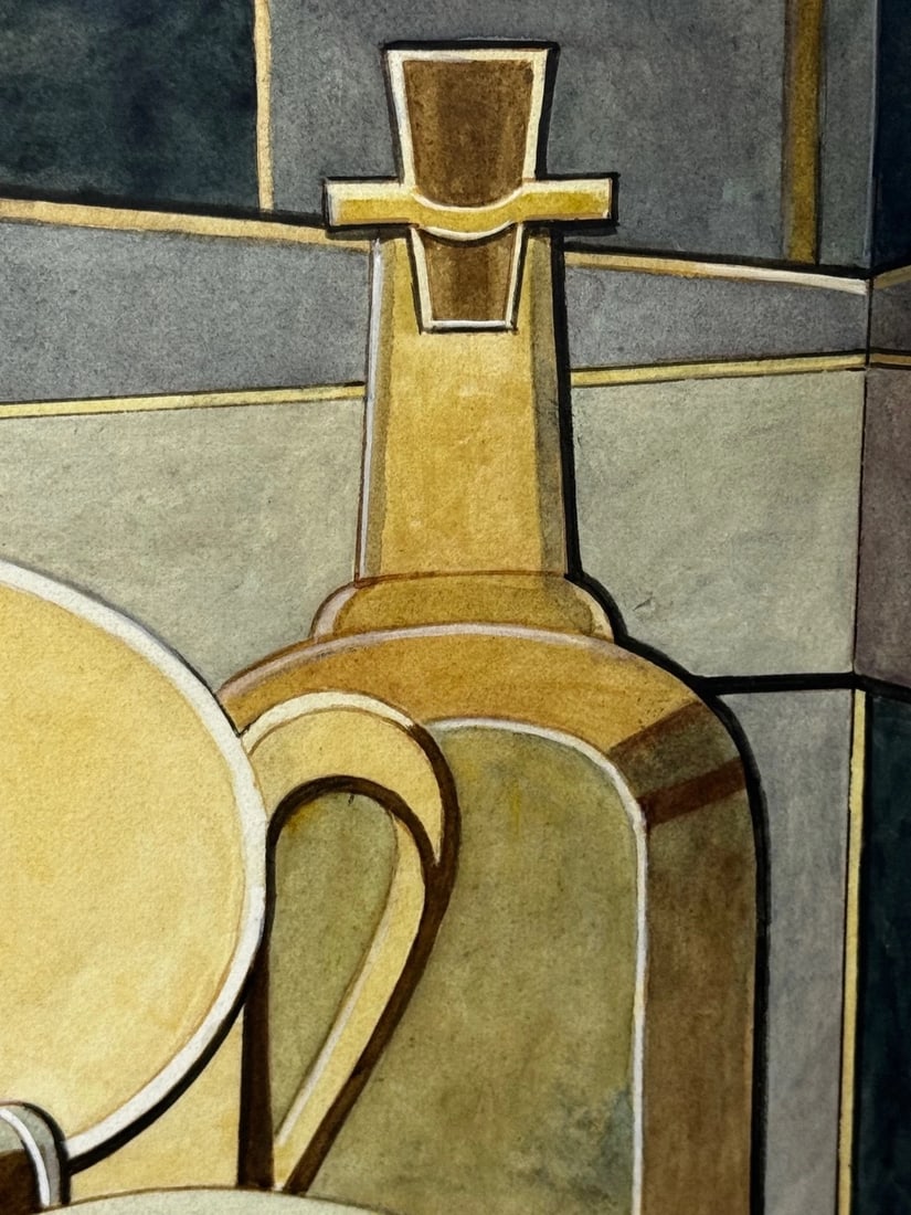 Edward Carter Preston Cubism Painting Domestic Kitchen Geometry C1925 - 12