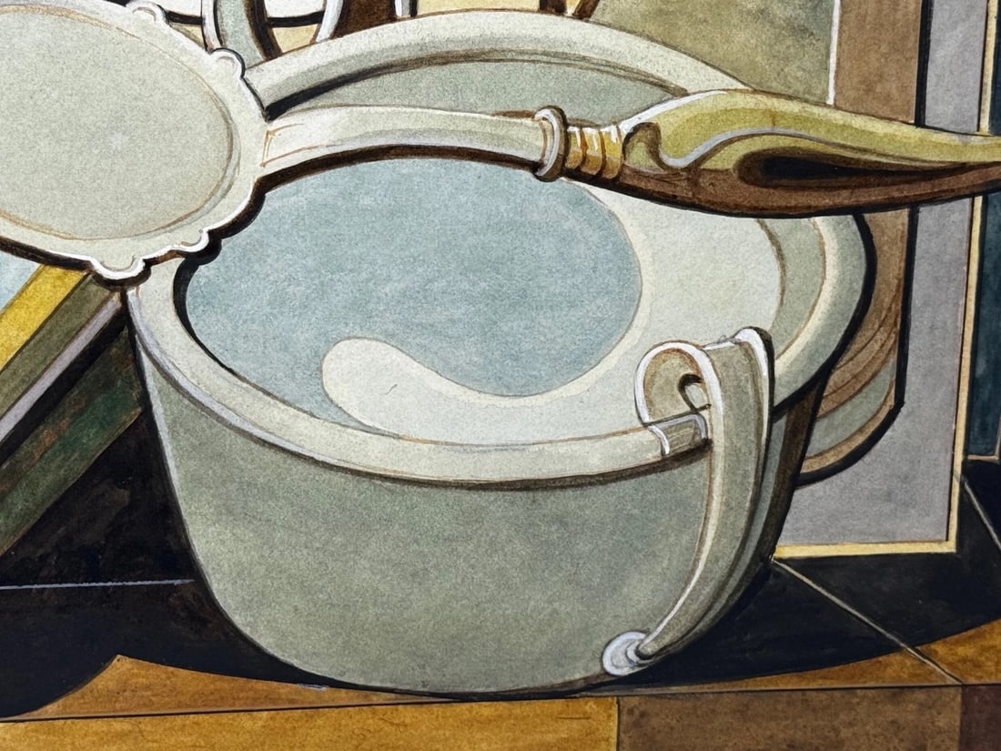Edward Carter Preston Cubism Painting Domestic Kitchen Geometry C1925 - 6