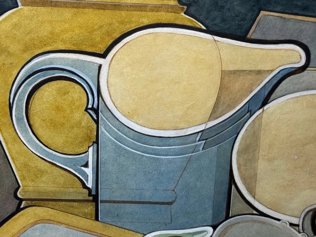 Edward Carter Preston Cubism Painting Domestic Kitchen Geometry C1925 - 8