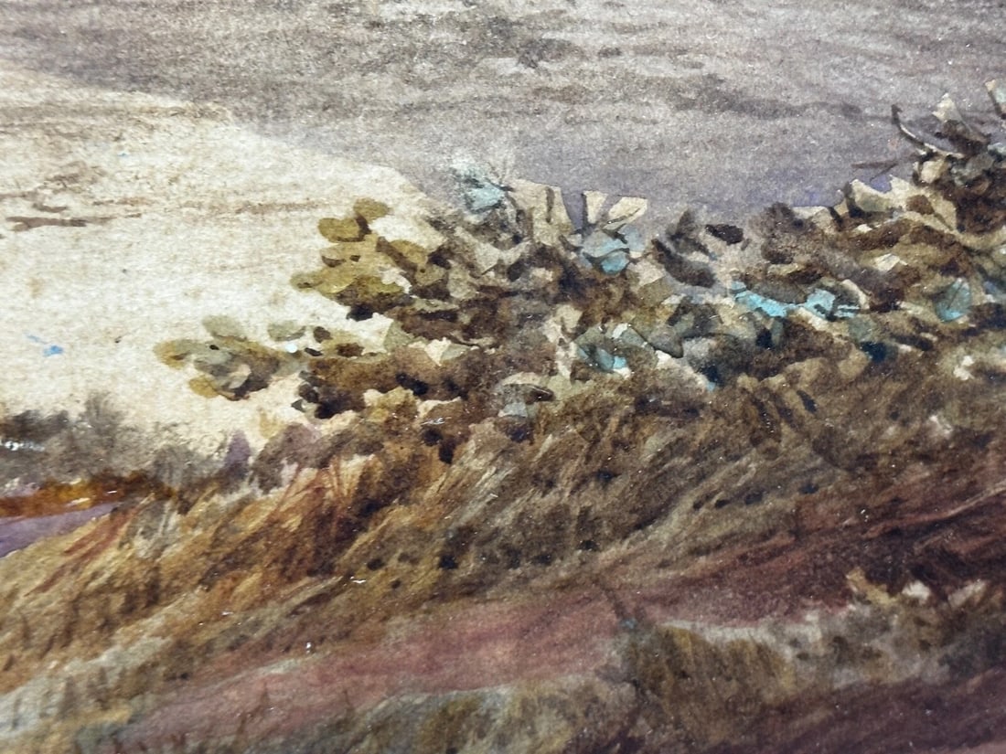 Samuel Edward Kelly Watercolour Coastal Landscape Babbacombe Beach Devon - 13