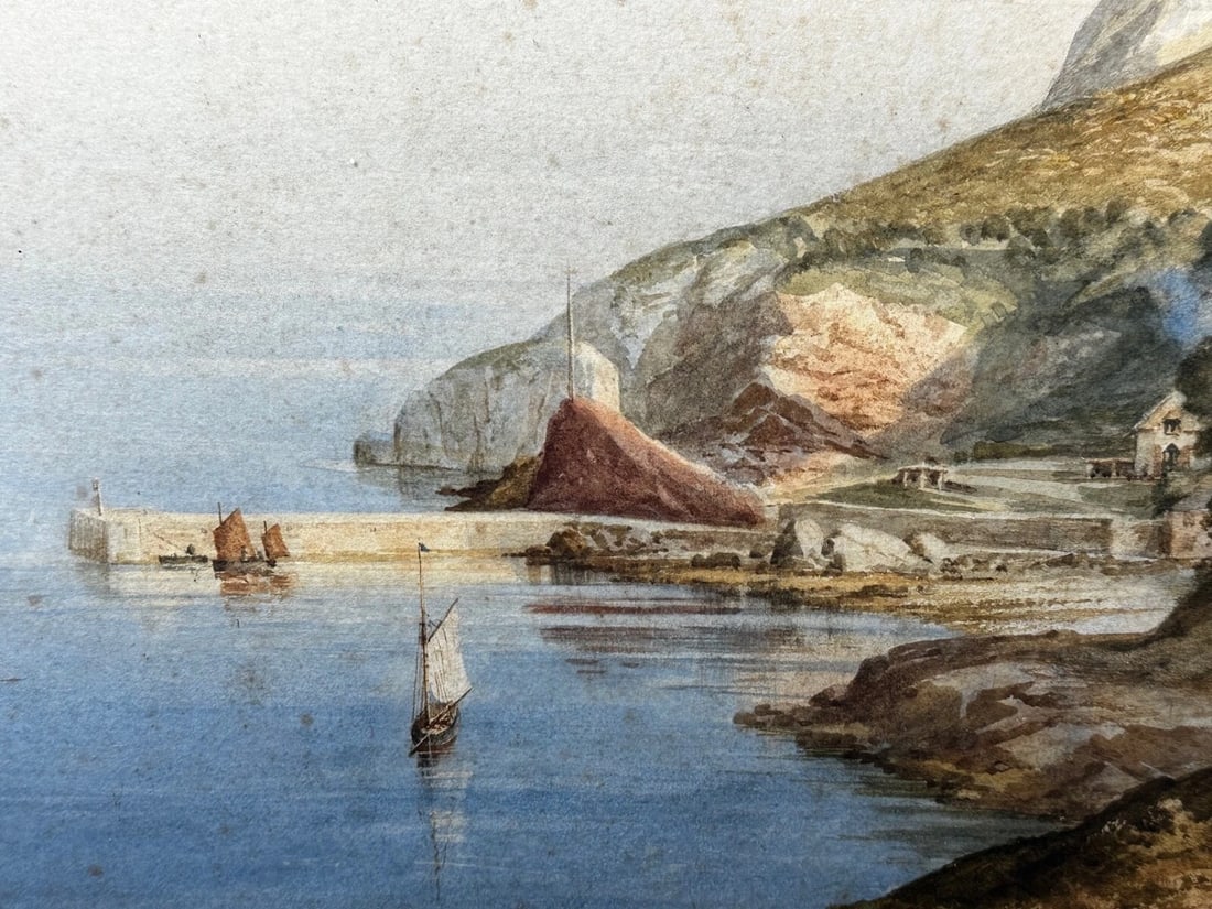 Samuel Edward Kelly Watercolour Coastal Landscape Babbacombe Beach Devon - 6