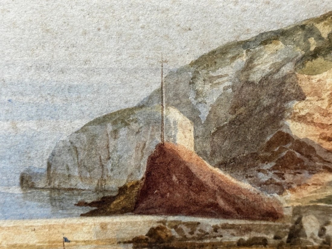 Samuel Edward Kelly Watercolour Coastal Landscape Babbacombe Beach Devon - 8