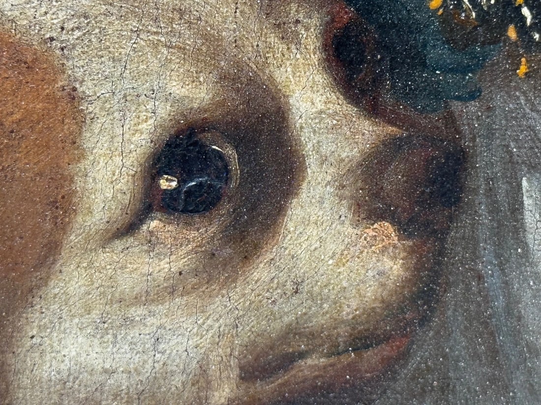 An Endearing Bond Boy with King Charles Spaniel Puppy Circle Of Mary Beale C1680 - 13