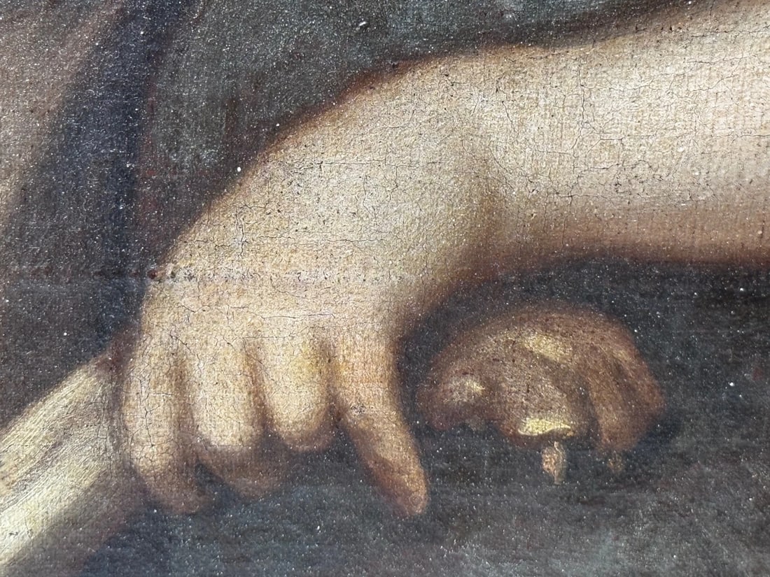 An Endearing Bond Boy with King Charles Spaniel Puppy Circle Of Mary Beale C1680 - 14