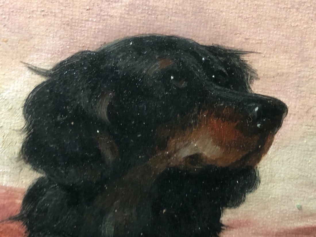 Victorian Oil Painting Sporting "Game Dogs" Signed Robert Cleminson (1864-1903) - 5