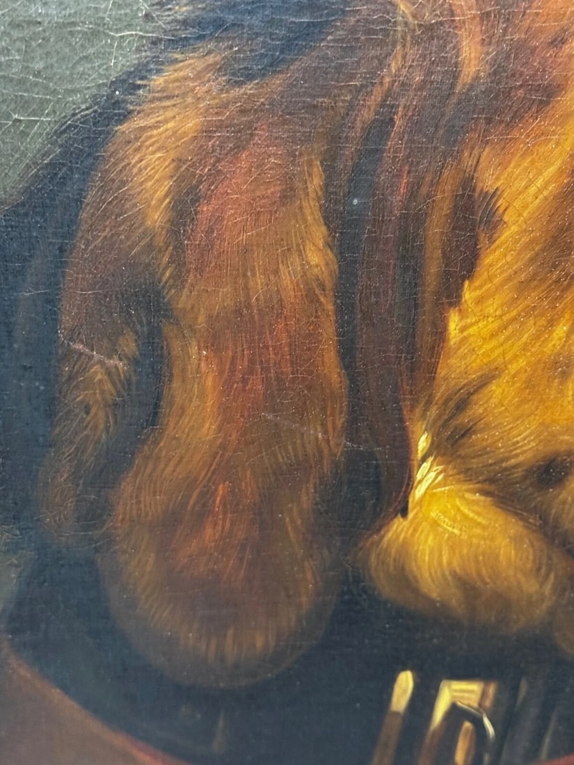 Victorian Masterpiece Oil Painting Landseer's Mastiff Bloodhound Prized Dog Odin - 19