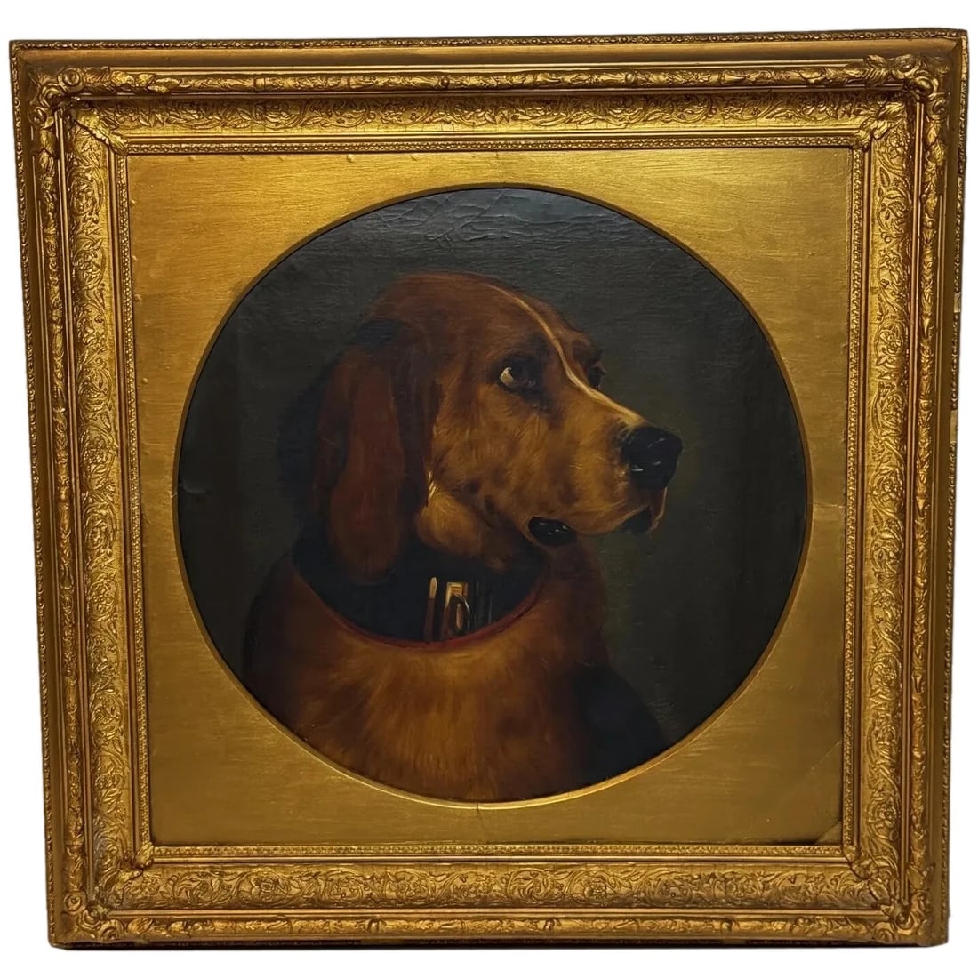 Victorian Masterpiece Oil Painting Landseer's Mastiff Bloodhound Prized Dog Odin: Victorian Oil Painting "Odin" — William Mitchell of Maryport, 1899 | Landseer’s Mastiff‑Bloodhound, Framed 80 × 80 × 8 cm Click image to enlarge Description Pri