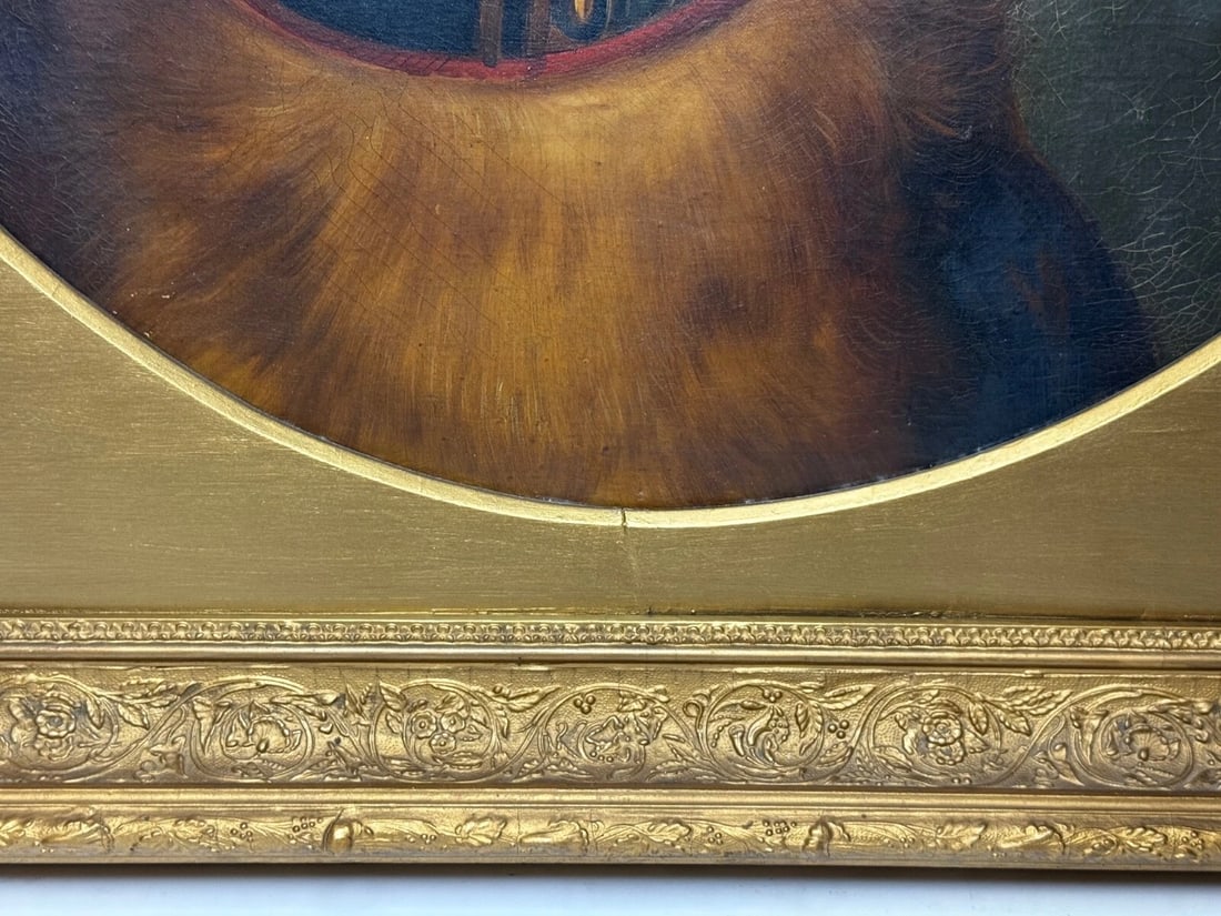 Victorian Masterpiece Oil Painting Landseer's Mastiff Bloodhound Prized Dog Odin - 5