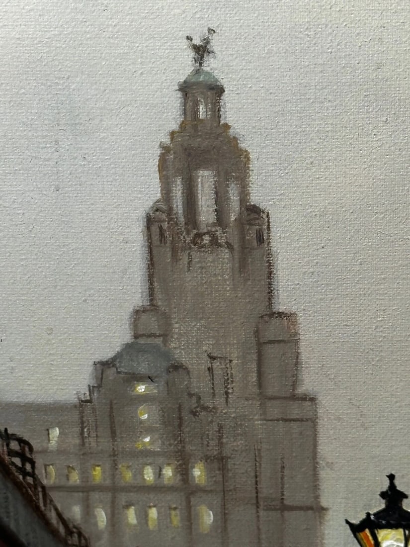 Oil Painting – Liverpool Strand Street Dock Road 1911 Edwardian Cityscape - 15