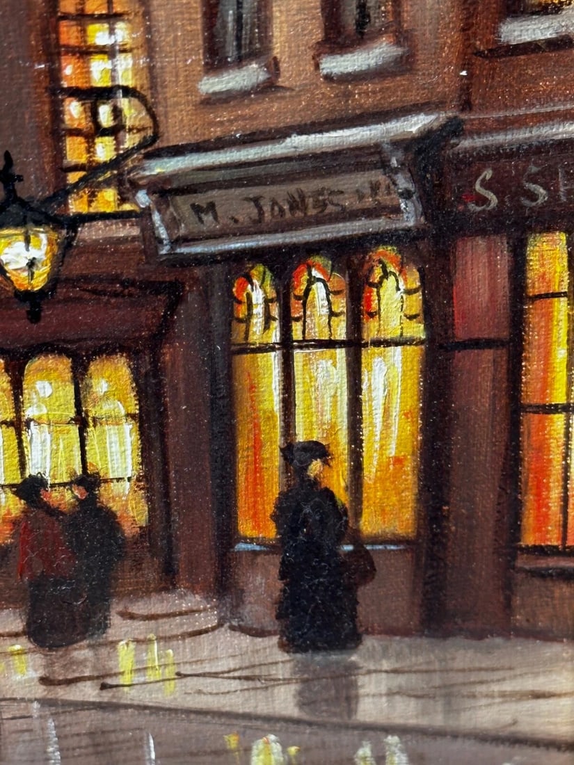 Oil Painting – Liverpool Strand Street Dock Road 1911 Edwardian Cityscape - 17