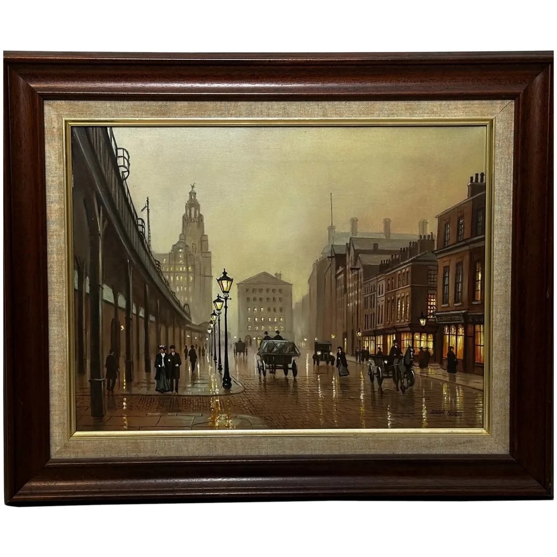Oil Painting – Liverpool Strand Street Dock Road 1911 Edwardian Cityscape (1 of 20)