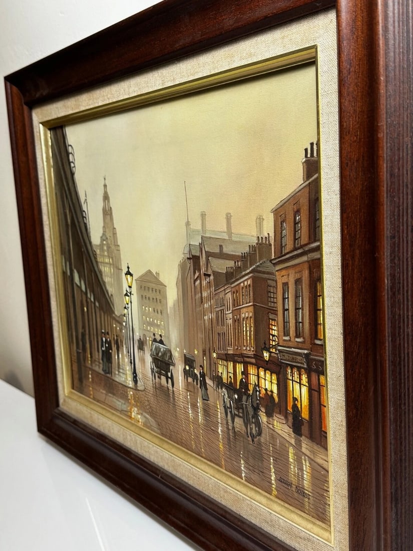 Oil Painting – Liverpool Strand Street Dock Road 1911 Edwardian Cityscape - 9