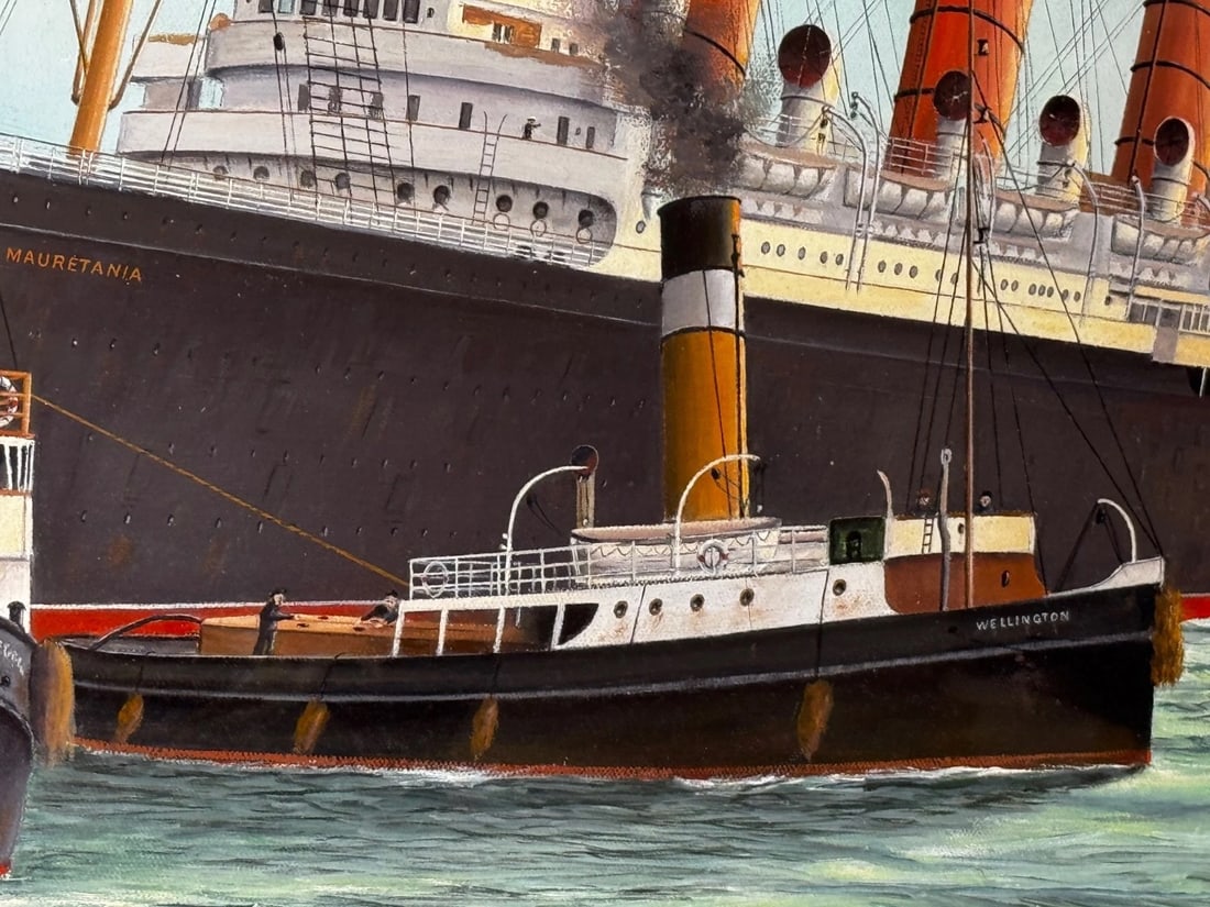 Masterpiece Painting Docking the RMS Mauretania Ship at Sandon Half Tide Dock - 13