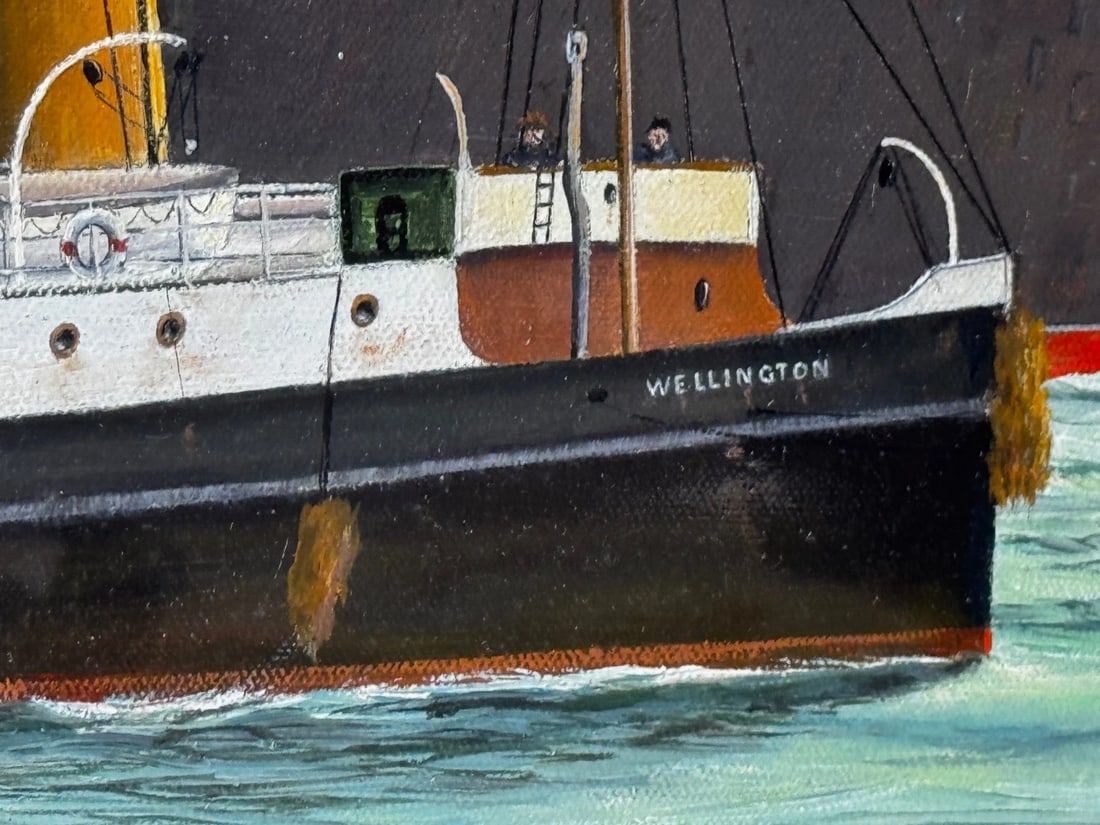 Masterpiece Painting Docking the RMS Mauretania Ship at Sandon Half Tide Dock - 14
