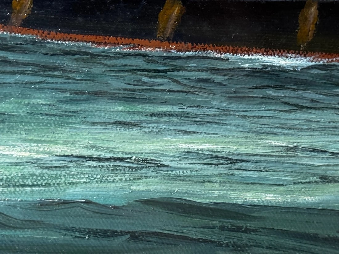 Masterpiece Painting Docking the RMS Mauretania Ship at Sandon Half Tide Dock - 20
