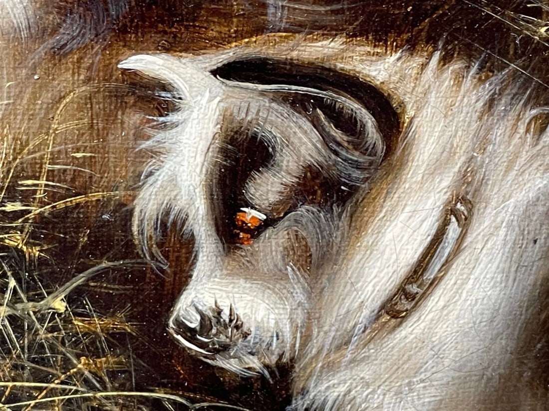 Oil Painting 3 Hunting Terrier Dogs "A Sharp Lookout" Edward Armfield 1817-1896 - 7