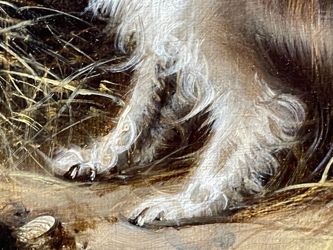 Oil Painting 3 Hunting Terrier Dogs "A Sharp Lookout" Edward Armfield 1817-1896 - 8