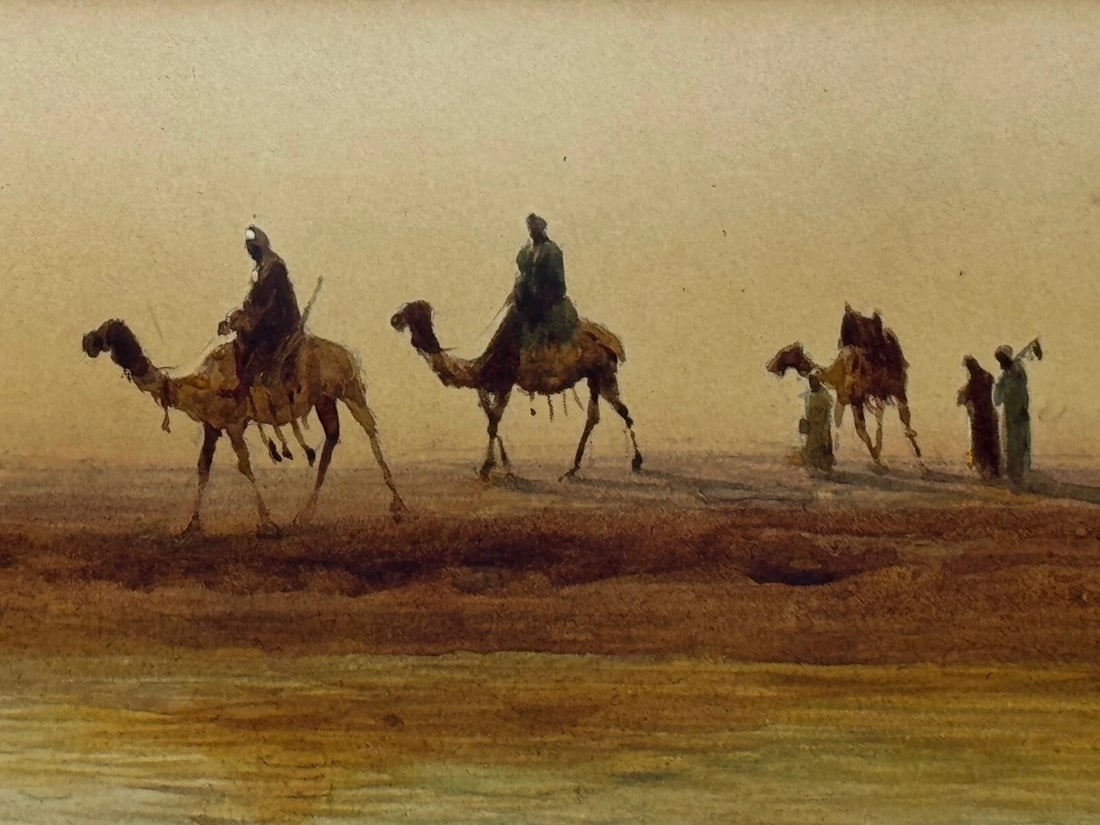 Victorian Orientalism Bedouin Tribesmen Suez Canal by Henry Andrew Harper - 2