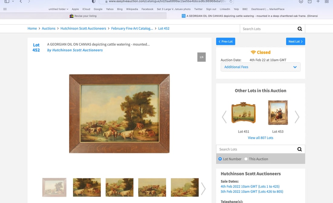 Majestic Georgian Pastoral Oil Painting Cattle Watering After Paulus Potter - 12
