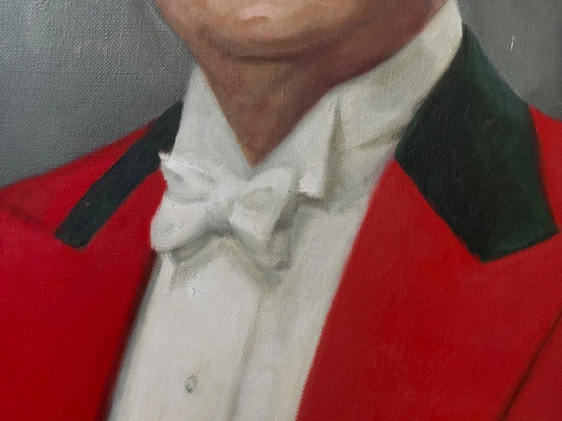Red Coat Huntsman Portrait Oil Painting Sir Philip Grey Egerton 15th Baronet - 13