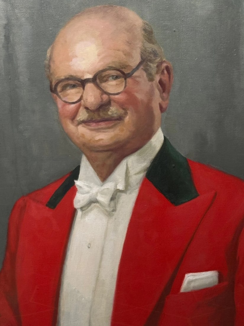 Red Coat Huntsman Portrait Oil Painting Sir Philip Grey Egerton 15th Baronet - 2