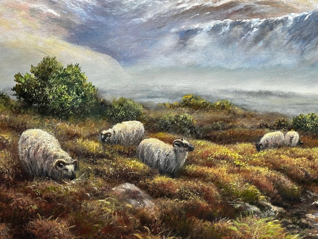 Oil Painting Scottish Highlands Sheep In The Ben Nevis Range By Wendy Reeves - 5