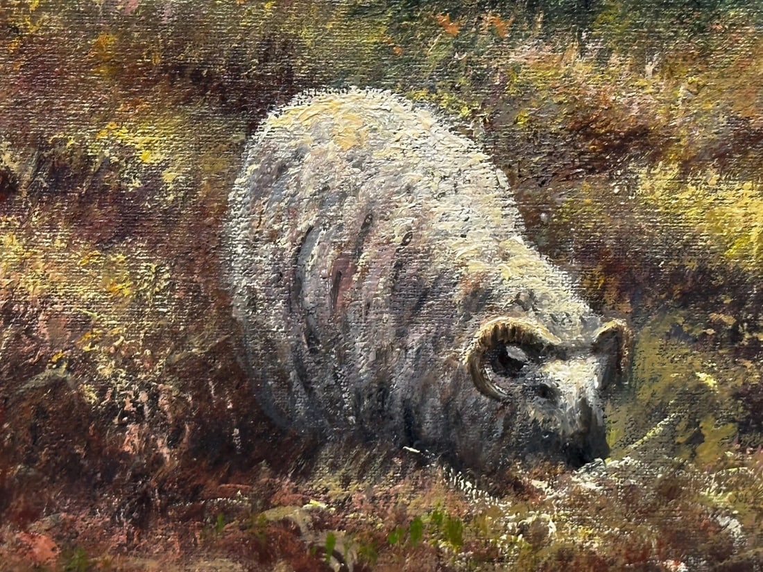 Oil Painting Scottish Highlands Sheep In The Ben Nevis Range By Wendy Reeves - 6