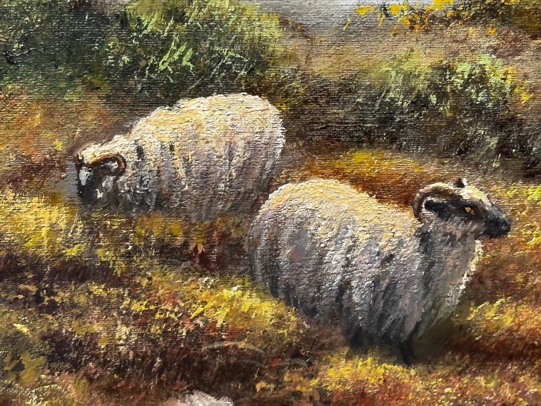 Oil Painting Scottish Highlands Sheep In The Ben Nevis Range By Wendy Reeves - 7