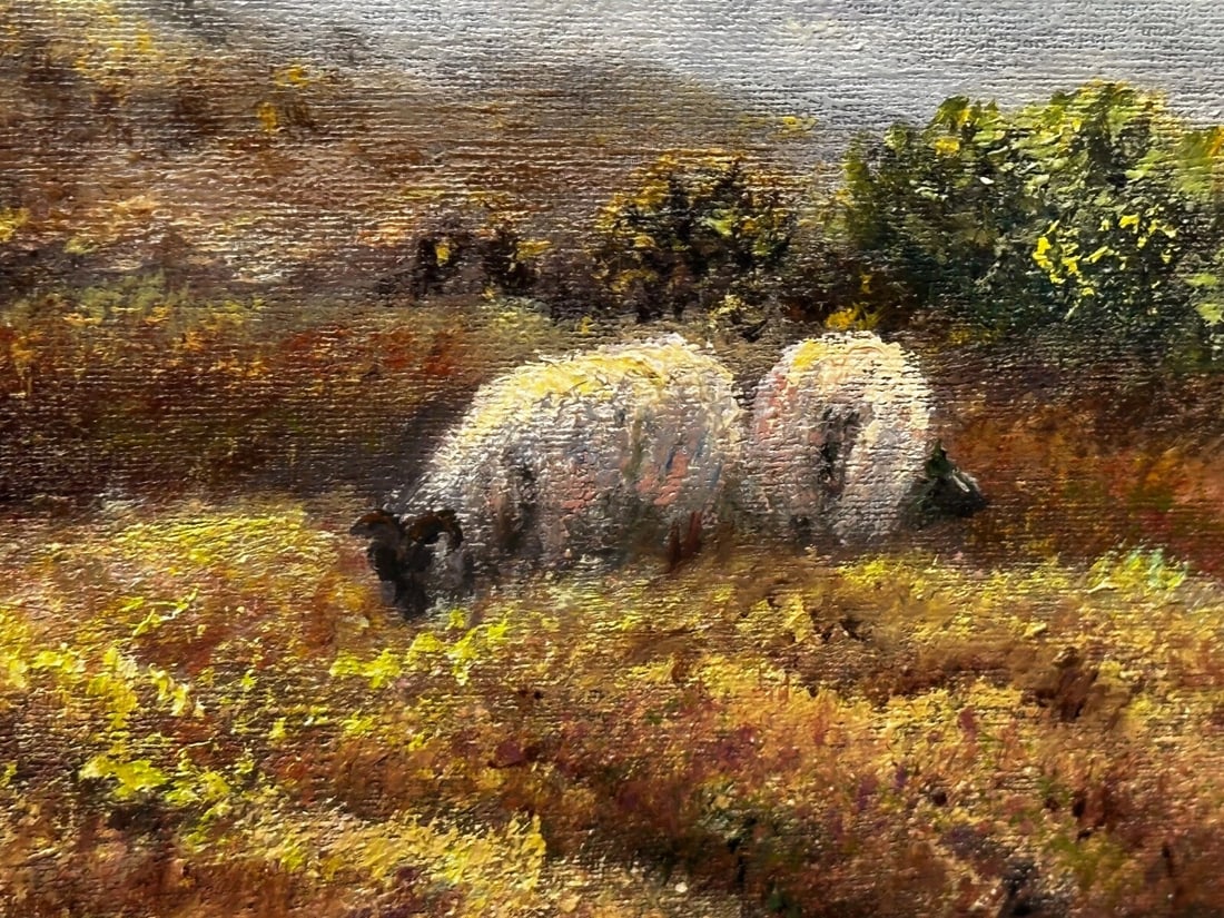 Oil Painting Scottish Highlands Sheep In The Ben Nevis Range By Wendy Reeves - 8