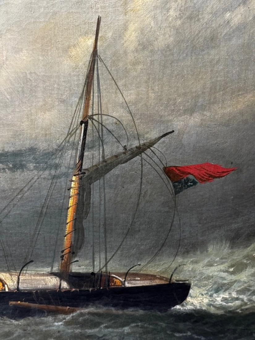 Large Painting Sealer Whaler Ship Of Dundee Sinking The Rescue By William Broome - 17