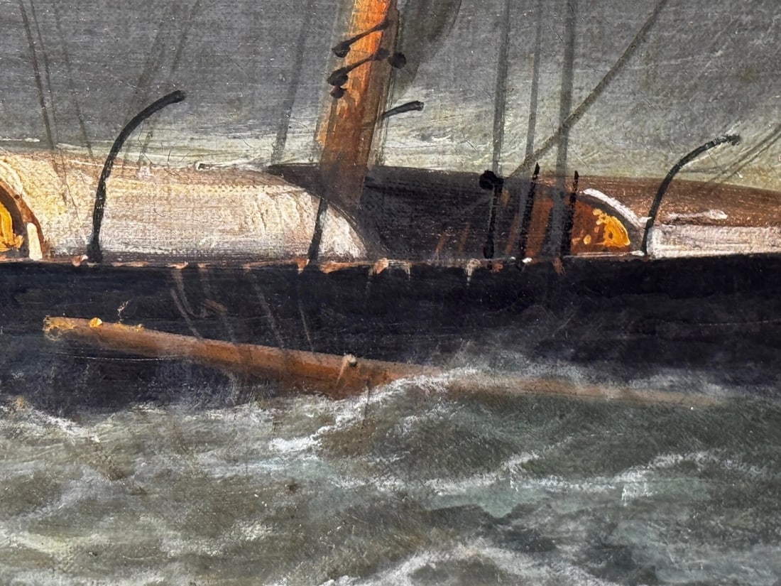 Large Painting Sealer Whaler Ship Of Dundee Sinking The Rescue By William Broome - 18