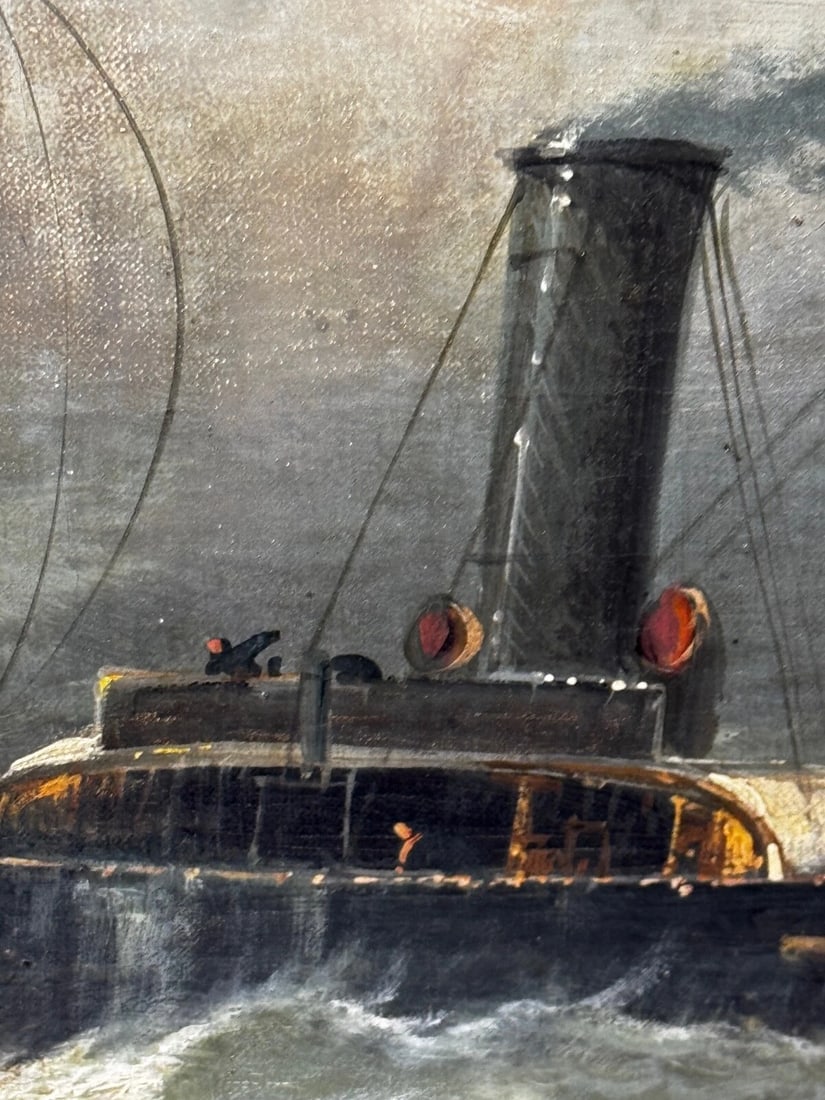 Large Painting Sealer Whaler Ship Of Dundee Sinking The Rescue By William Broome - 20