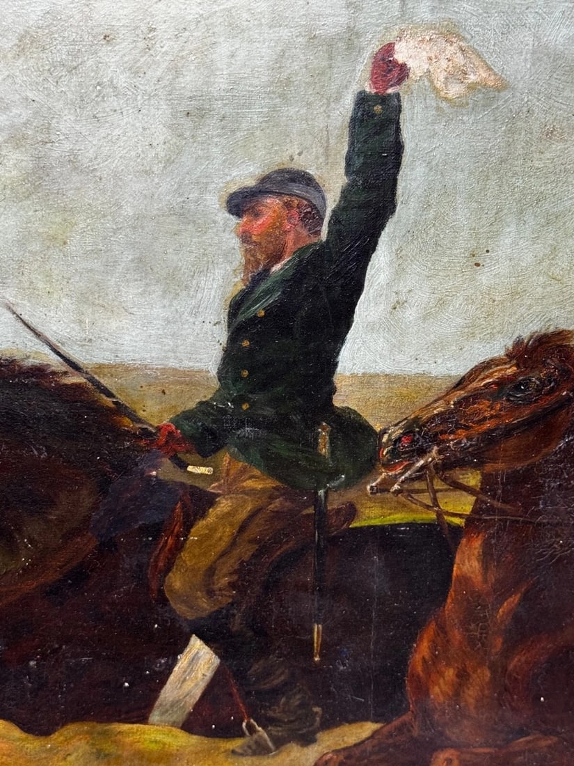 19th Century Oil Painting Huntsman In Hot Pursuit by Guillaume Urban Régamey - 14