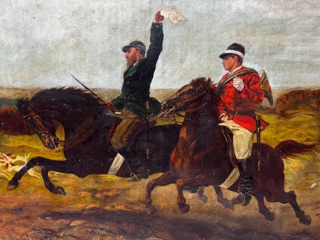 19th Century Oil Painting Huntsman In Hot Pursuit by Guillaume Urban Régamey - 2