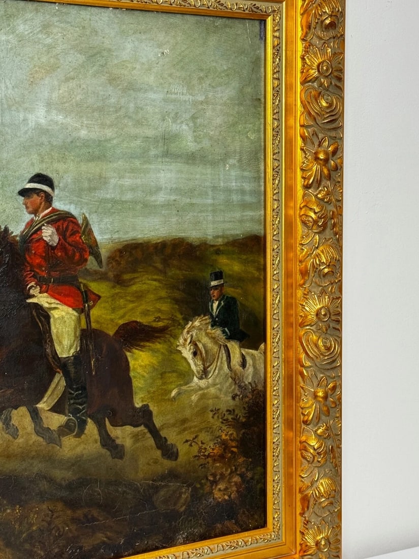 19th Century Oil Painting Huntsman In Hot Pursuit by Guillaume Urban Régamey - 4