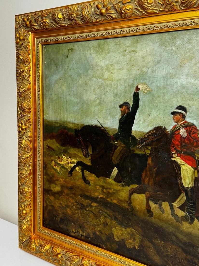 19th Century Oil Painting Huntsman In Hot Pursuit by Guillaume Urban Régamey - 5
